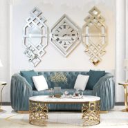 ست ساعت دیواری و آینه ی لاکچری